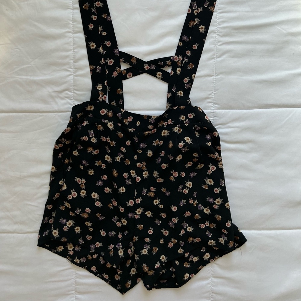 Floral Print Sweet Rain Spring/Summer Jumper/Shorts/Suspenders Large